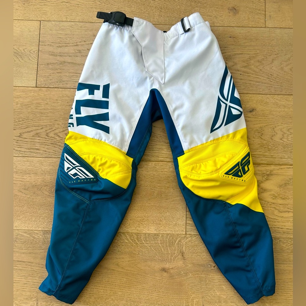 Fly Racing Youth F-16 BMX Pant-Yellow/White/Navy-22” Waist